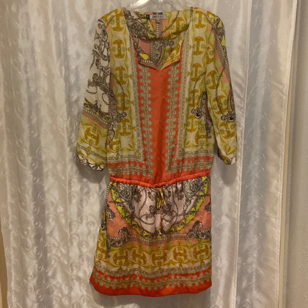 Jennifer Lopez Multi Color Patterned Dress Women’s Size Medium 💥